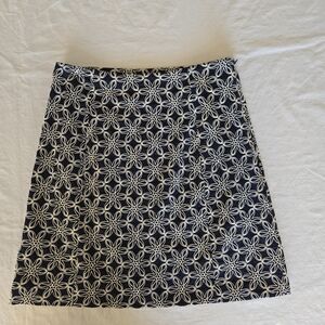 Tyler Boe Navy and White Patterned Mini Skirt